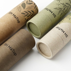 กล่องกระดาษคราฟท์ทรงกระบอกแบบดัน-ดึง บรรจุภัณฑ์ทรงกลม ขนาด <span class=keywords><strong>2</strong></span> ออนซ์ สำหรับลิปบาล์มแบบดันขึ้น กล่องเปล่า - Product Image 2