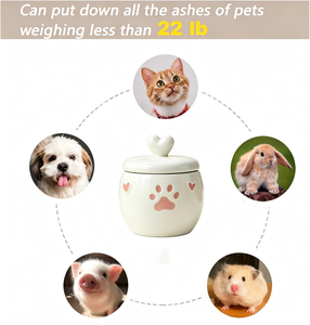 Urnes funéraires pour animaux de compagnie en céramique écologiques, fabriquées à la main, de luxe moderne, prix d'<span class=keywords><strong>usine</strong></span>, couleur personnalisée, décoratives en <span class=keywords><strong>porcelaine</strong></span>, pour chiens et chats. - Product Image 3