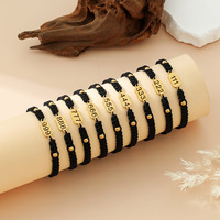 Bracelet porte-bonheur en acier inoxydable plaqué or, tissé à la main, avec numéro porte-bonheur, tendance, bijoux fantaisie, cadeau