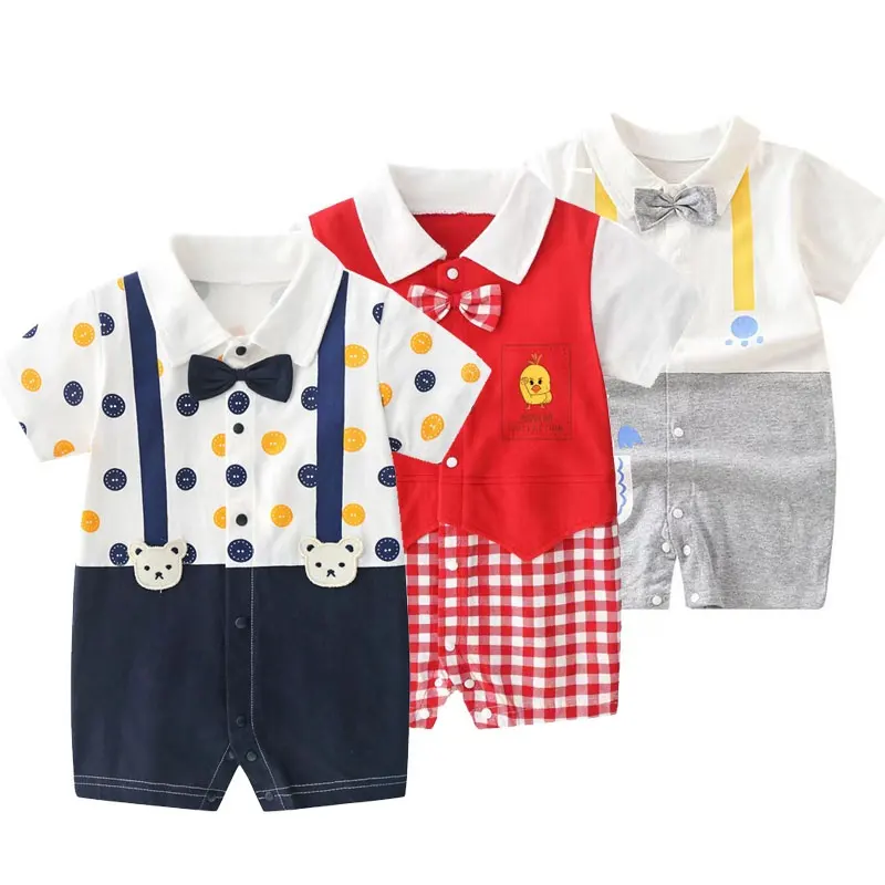 Online Wholesale 0 3 to 6 9 12 18 Months Age Infant Clothing Boy New Born Baby Onesie Organic Cotton Newborn Baby Clothes Summer