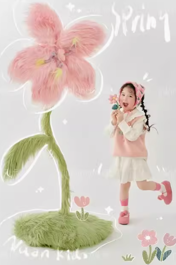 Ensemble de fleurs en velours de 1,5 m de haut