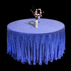 <b>Birthday</b> Elegant Sequin Cloth Round Party Wedding Banquet Polyester White <b>Table</b> Cover Tablecloth for Event - Product Image 3