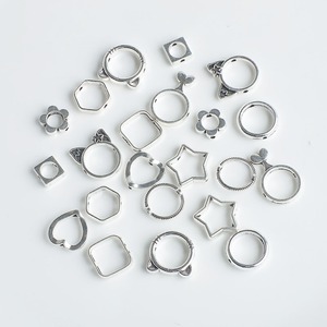 Distanziatori Metallici a Forma di Cuore, Quadrato, Stella, Fiore, Cornice, Cavo, in Lega Argento Antico, Anello Rotondo, Connettore per Creazione di Gioielli Fai-da-Te - Product Image 2