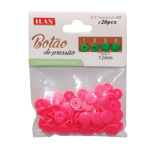 Bottoni a Pressione in Plastica Ilan 12mm Fucsia 20 Pezzi per Abbigliamento - Product Image 2