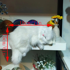 Estatua de Gato de Piel Realista Hecha a Mano con Detalles Precisos, Modelo de Gatito Durmiendo para Decoración de Estante o Escritorio, Adorno Artesanal - Product Image 2