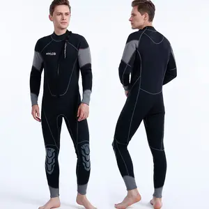 ชุดว่ายน้ำเล่นเซิร์ฟ3มม. สำหรับผู้ชายผ้านีโอพรีนแขนยาวแบบมีซิปด้านหน้าและหน้าอก