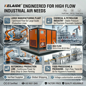 Kelaide KD-160-II 16 <b>Bar</b> Industrial Screw Air Compressor Double Stage PM VFD Stationary Oil-Free Air <b>Cooled</b> 380V - Product Image 4