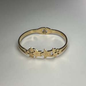 Brazalete de Moda en Acero Inoxidable 316L con Baño de Oro PVD y Diseño de Estrella, Joyería para Mujer - Product Image 1