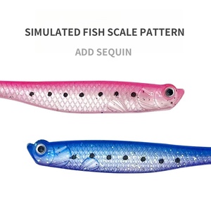 Señuelo de pesca Artificial Abs de 7g, cebos de cola enrollables con ojos 3D, cebo suave, escamas realistas de plástico, Señuelos de Pesca suaves, cebo - Product Image 3