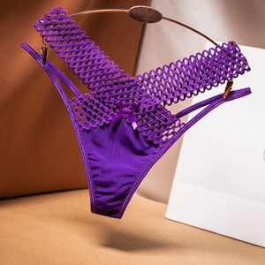 Hot <span class=keywords><strong>Sexy</strong></span> français croix coupe glace soie tongs mode Jersey fille taille basse slips <span class=keywords><strong>Transparent</strong></span> culotte femmes Lingerie taille L - Product Image 4