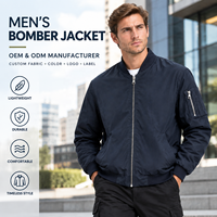Blouson bomber rembourré léger pour homme, col montant, vêtement d'extérieur décontracté OEM ODM