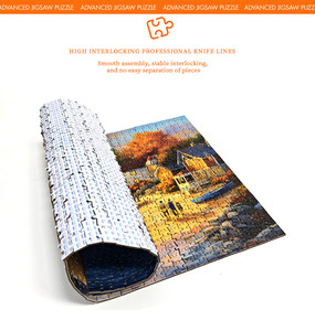 Puzzle personnalisé haut <span class=keywords><strong>de</strong></span> gamme 1000 pièces <span class=keywords><strong>Happy</strong></span> Mushroom Village 20x50cm, découpe <span class=keywords><strong>de</strong></span> précision, carton épais, revêtement mat UV, vente en gros OEM - Product Image 4