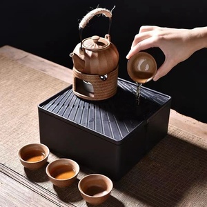 ชุดกาน้ำชาเซรามิกพร้อมที่จับเตาชุดกาน้ำชาทำมือสไตล์วินเทจสำหรับเป็นของขวัญคุณยาย - Product Image 5