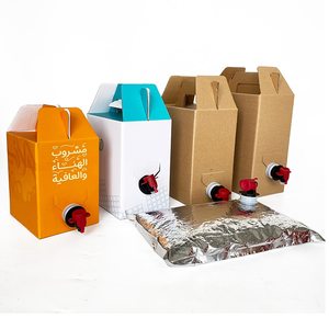 Conveniente babero de papel de aluminio caja de papel personalizada <span class=keywords><strong>vino</strong></span>/jugo/bolsa de Soda en caja 1l con <span class=keywords><strong>grifo</strong></span> - Product Image 3