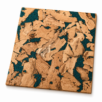 Mosaico de Corcho Natural con Patrón Irregular de Corteza, FSC, 4mm, Autoadhesivo, Aislamiento Acústico, 5 Colores, Revestimiento de Pared de Corcho