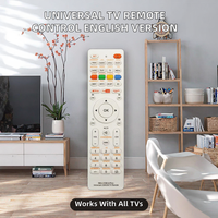 Télécommande universelle CHUNGLAP RM-L1130+X PLUS 4 boutons portée 12m piles AAA en plastique version anglaise pour le commerce international