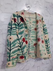 Hand Embroidered Suzani Woven Winter Boho Women's Floral <b>Kantha</b> Quilted Eco-Friendly Cotton <b>Jacket</b> Artisan Handmade - Product Image 4