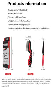 Nuovo Design Logo personalizzato a doppia fila pettine per peli di gatto cane pettine per pulci - Product Image 2