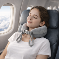 Masseur de cou en forme de U, masseur de cou de voyage avec chaleur et massage, oreiller de soutien du cou doux et confortable pour avion, train