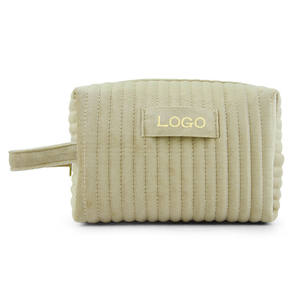 Sacs de maquillage en velours à motif jacquard écologique Pochette rose Beauté bleue Mignon Sac à cosmétiques matelassé en éponge - Product Image 6