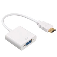 Adaptateur HD vers VGA Noir 1080P HD vers VGA avec câble de conversion audio Câble convertisseur HD vers VGA prend en charge HDCP