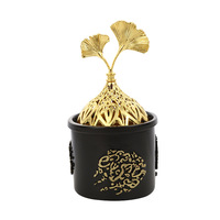 Brûleur d'Encens Électrique Style Métal Oud du Moyen-Orient, Dukhoon Bukhoor Mabkhara, Machine d'Aromathérapie pour Décoration Maison, Hôtels et Mariages