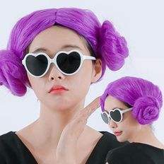 Peluca de pelo de oveja púrpura para fiesta festiva y accesorios de maquillaje para el día de Halloween - Product Image 1