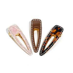 Pinza de Pelo Elegante y Delgada con Incrustaciones de Diamantes de Imitación, Pinza de Acetato, Venta al por Mayor, Accesorios para el Cabello Personalizados Unisex para Niñas - Product Image 1