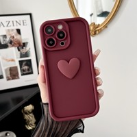 Joli coeur titulaire coque de téléphone antichoc mignon Silicone TPU couverture pour iPhone 15 Plus galvanoplastie protecteur