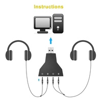 Xput Bestseller USB2.0 Virtuelle 7.1 Externe Soundkarte USB zu 3,5mm Klinke Plug-and-Play Audio-Adapter für Kopfhörer und Mikrofon