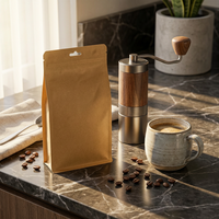 Sacs refermables personnalisés en papier kraft réutilisables pour grains de café 250g 500g 1kg, sachets à valve en aluminium pour aliments pour bébés et café