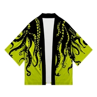 Cardigan ample unisexe grande taille imprimé pieuvre, style streetwear japonais chic d'été, Kimono Harajuku, Yukata, haut de cosplay