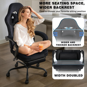 <span class=keywords><strong>Chaise</strong></span> de jeu Silla Gamer avec repose-pieds, support lombaire et appui-tête, chaises d'ordinateur à hauteur réglable, <span class=keywords><strong>chaise</strong></span> de jeu en tissu - Product Image 4