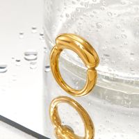 Bague géométrique minimaliste en acier inoxydable Gaovo pour femme, plaquée or 18 carats, bijou fantaisie épais, accessoire de mode, cadeau