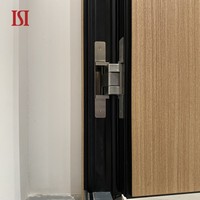 Kunci pintu depan merek terbaik apartemen pintu api kayu perumahan Aluminium pintu masuk depan