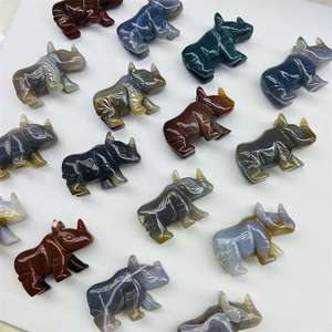 Offre Spéciale animaux en cristal de quartz naturel de haute qualité guérison agate cristal rhinocéros sculpture pour cadeaux de décoration - Product Image 5