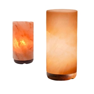 Lámpara de sal del Himalaya de cilindro de la mejor forma para decoración Feng Shui decoración tallada con embalaje de Sian Enterprises - Product Image 1