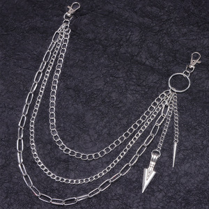 Chaîne de taille multicouche Yueli Hip Hop Punk Metal avec pendentif flèche pour hommes et femmes, accessoire de mode pour le corps - Product Image 4