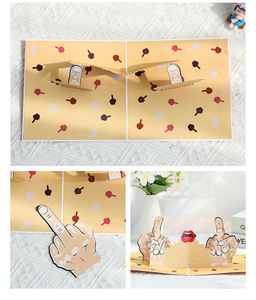 Biglietto di auguri 3D <span class=keywords><strong>pop</strong></span>-up divertente con dito medio, con busta e biglietto per lasciare messaggi - Vendita all'ingrosso - Product Image 4