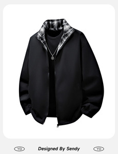 Avinie Double-sided Zipper Bomber <b>Jacket</b> <b>Men's</b> Spring Autumn New Loose Casual <b>Thin</b> Sports Streetwear Heart Pattern 100% - Product Image 5