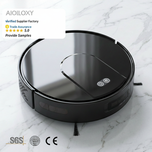 Aspirateur robot intelligent noir élégant avec fonctions 3-en-1 : balayage, lavage et aspiration, contrôle par application, recharge automatique pour sols durs et poils d'animaux - Product Image 2