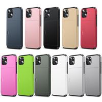 Étui mobile de fente pour carte populaire pour iPhone 16 15 Pro Max étui de téléphone portable TPU + PC avec accessoires de porte-carte pour iPhone 14 13 12
