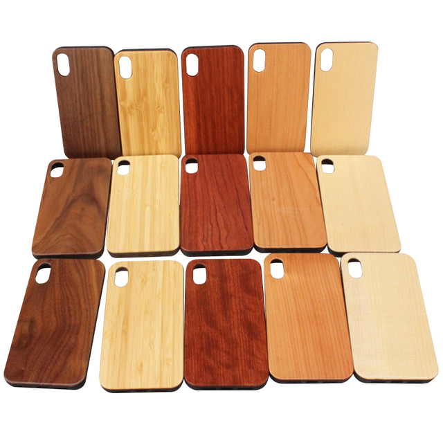 Wholesale Custom Blank Real Wood Cell Phone Case for iphone 11 8 7 6 Plus X XR XS MAX Natural Wooden Phone Cover