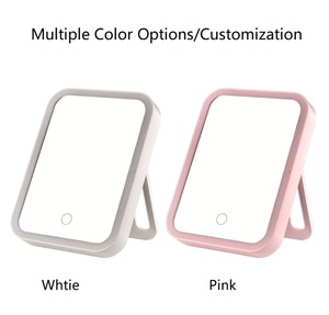 LEDライト付きUSB充電式LEDスクエアメイクミラーポータブルコンパクトミラー - Product Image 4