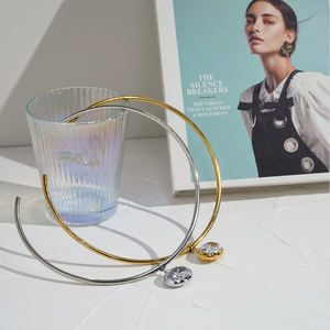 Collares Al Por Mayor Con Colgante de Zircón Ovalado, Choker Impermeable de Acero Inoxidable, Joyería Sencilla y de Moda con Baño de Oro de 18K P253622 - Product Image 3