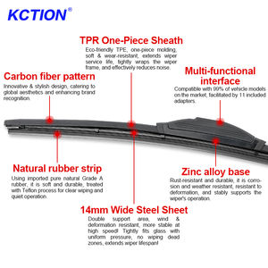 Limpiaparabrisas Kction Premium al por Mayor OEM sin Marco, de Goma Natural Universal para el 99% de los Vehículos, Plumas Limpiaparabrisas Multi Planas - Product Image 2