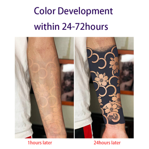 Tatuaje Temporal Orgánico de Jagua, Adhesivo Semipermanente a Base de Jugo Herbal para Arte Corporal, Dura hasta 2 Semanas, Resistente al Agua, Diseños Personalizados - Product Image 4