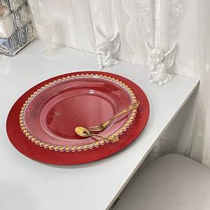 Platos de Plástico Rojos para Bodas, Hoteles y Fiestas, Diseño Retro, Platos Decorativos de Plástico Rojo Brillante, Decoración de Mesa - Product Image 5
