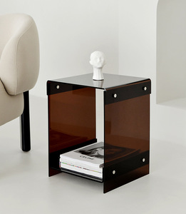 Bàn Cạnh Giường Nhà Bằng Acrylic Trong Suốt Hiện Đại Bàn Cạnh Giường Trưng Bày Trang Trí Đầu Giường Bàn Cạnh Ghế Sofa Bằng Acrylic - Product Image 2