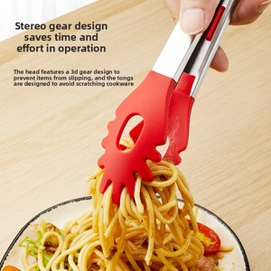 Pinces à nourriture en silicone, pinces à barbecue d'extérieur, pinces à nouilles, ustensiles de cuisine multifonctionnels, antidérapantes, résistantes aux hautes températures - Product Image 3